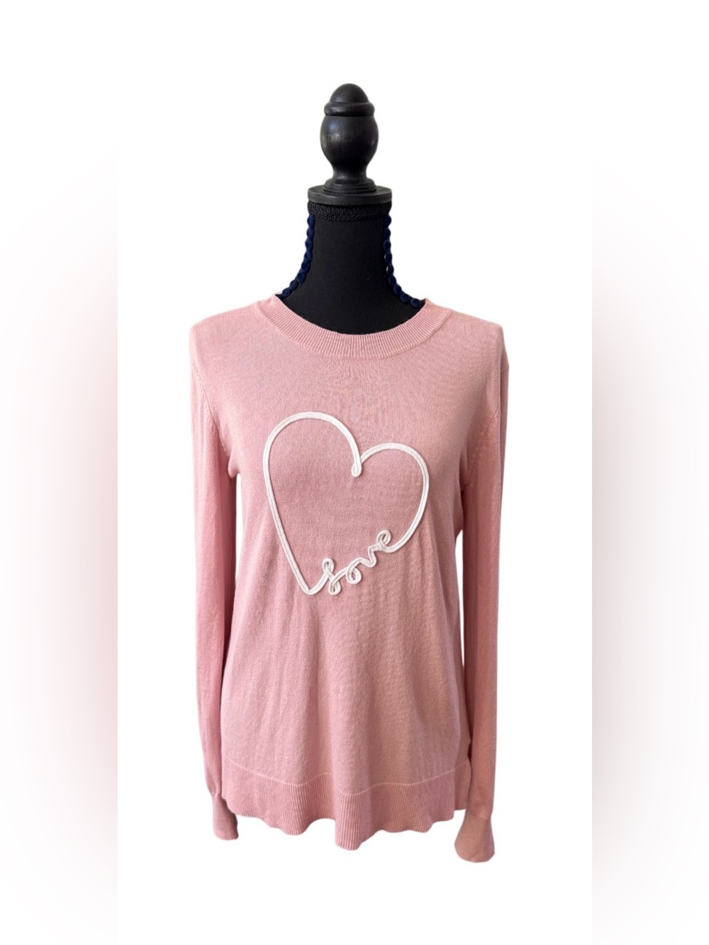 Belle by Kim Graver Pink Heart 'Love' Long-Sleeve Women's Sweater